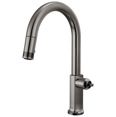 Brizo Kintsu Pull-down Faucet with Arc Spout - Less Handle - Brilliance Black Onyx