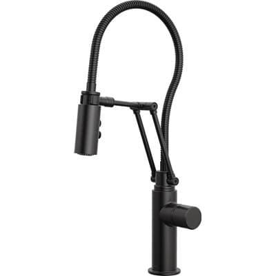Brizo Odin Articulating Kitchen Faucet with Finished Hose - Less Handle - Matte Black by Brizo