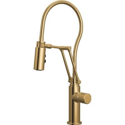 Brizo Odin Articulating Kitchen Faucet with Finished Hose - Less Handle - Polishedgold by Brizo