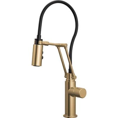 Brizo Odin Articulating Kitchen Faucet - Less Handle - Luxe Gold