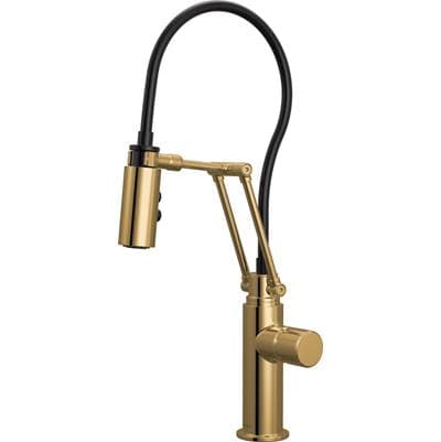 Brizo Odin Articulating Kitchen Faucet - Less Handle - Polishedgold