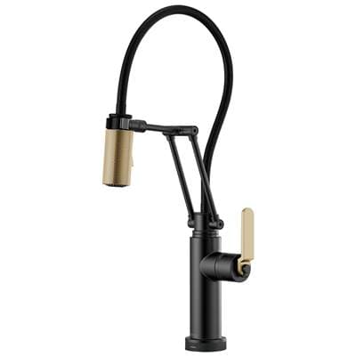 Brizo Litze Smarttouch Articulating Kitchen Faucet with Industrial Handle - Matte Black with Luxe... by Brizo