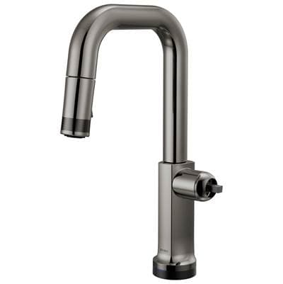 Brizo Kintsu Smarttouch Pull-down Prep Faucet with Square Spout - Less Handle - Brilliance Black...