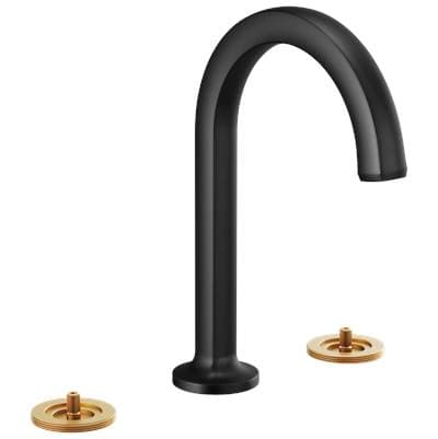 Brizo Kintsu Widespread Lavatory Faucet with Arc Spout - Less Handles - Matte Black