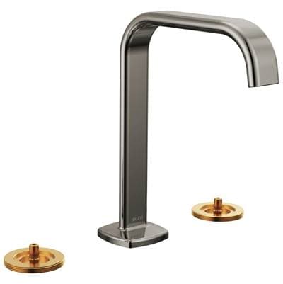 Brizo Allariae Widespread Lavatory Faucet with Square Spout - Less Handles - Brilliance Black Onyx