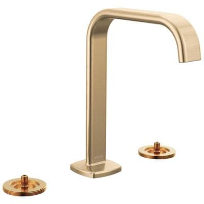 Brizo Allariae Widespread Lavatory Faucet with Square Spout - Less Handles - Luxe Gold