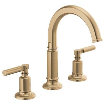 Brizo Invari Widespread Lavatory Faucet with Arc Spout - Less Handles 1.5 GPM - Luxe Gold
