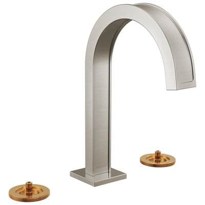 Brizo Widespread Lavatory Faucet with Arc Spout - Less Handles - Luxe Nickel