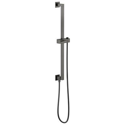 Universal Showering Linear Square Slide Bar With Hose - Luxe Steel