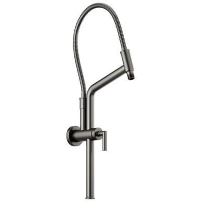 Universal Showering 10 7/16'' Linear Round Slide Bar Shower Arm And Flange - Luxe Steel