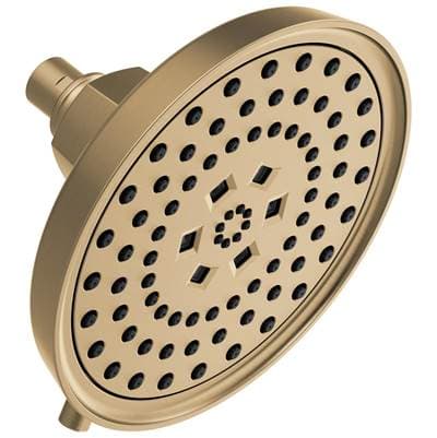 Brizo Invari 7 5/8'' H2okinetic Round Multi-function Shower Head - 2.5 GPM - Luxe Gold