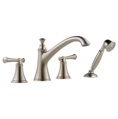 Brizo Baliza Roman Tub Trim with Hand Shower - Less Handles - Brushed Nickel by Brizo