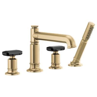 Brizo Invari Roman Tub Faucet with Handshower - Less Handles - Luxe Gold by Brizo