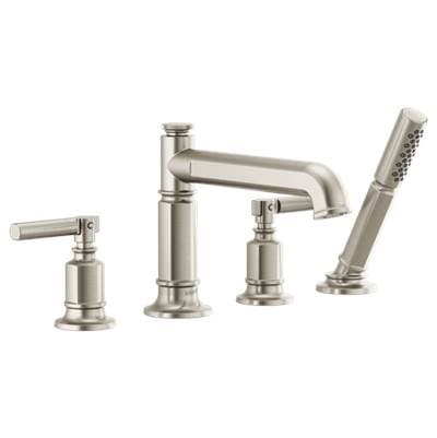 Brizo Invari Roman Tub Faucet with Handshower - Less Handles - Luxe Nickel