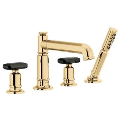 Brizo Invari Roman Tub Faucet with Handshower - Less Handles - Polishedgold