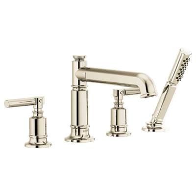 Brizo Invari Roman Tub Faucet with Handshower - Less Handles - Polished Nickel