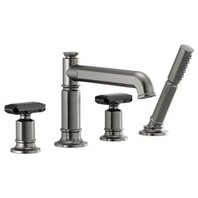 Brizo Invari Roman Tub Faucet with Handshower - Less Handles - Luxe Steel