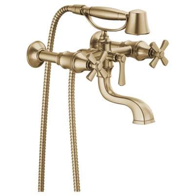 Brizo Rook Two-handle Tub Filler Trim Kit with Cross Handles - Luxe Gold