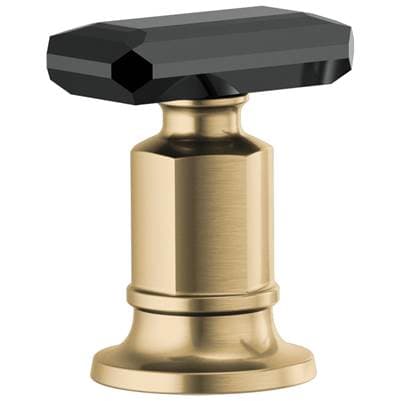 Brizo Invari Roman Tub Faucet Black Crystal Knob Handle Kit - Luxe Gold with Black Crystal by Brizo