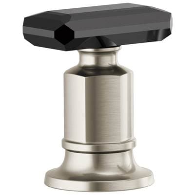 Brizo Invari Roman Tub Faucet Black Crystal Knob Handle Kit - Luxe Nickel with Black Crystal by Brizo