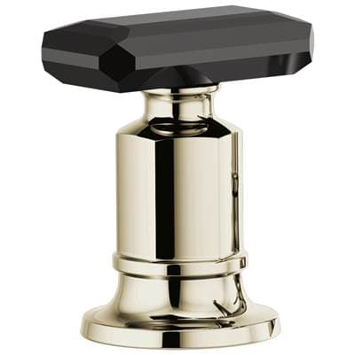 Brizo Invari Roman Tub Faucet Black Crystal Knob Handle Kit - Polished Nickel by Brizo