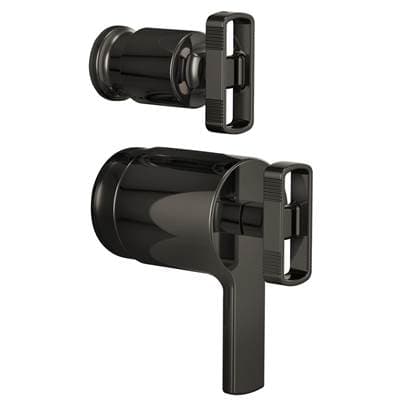 Brizo Kintsu Tempassure Thermostatic Valve with Diverter Trim Knob Handle Kit - Brilliance Black...
