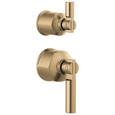 Brizo Invari Pressure Balance Valve with Integrated Diverter Trim Lever Handle Kit - Luxe Gold by Brizo