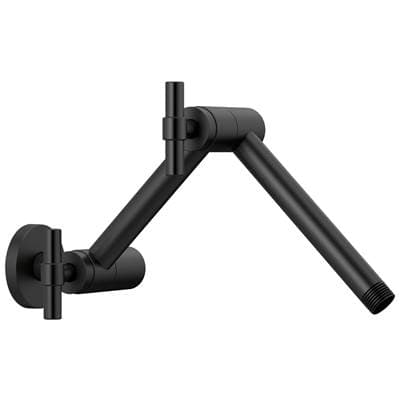 Brizo Universal Showering Linear Round Jointed Wall Mount Shower Arm and Flange - Matte Black by Brizo