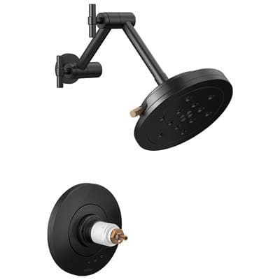 Brizo Litze Tempassure Thermostatic Shower Only - Less Handles - Matte Black with Luxe Gold