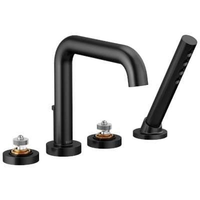 Brizo Litze Roman Tub with Handshower - Less Handles - Matte Black