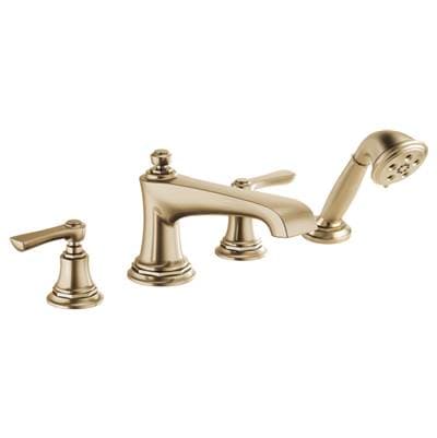 Brizo Rook Roman Tub Faucet with Handshower - Less Handles - Luxe Gold
