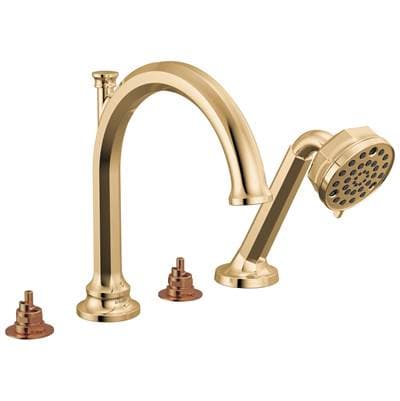 Brizo Beaucleree Roman Tub Faucet with Handshower - Less Handles - Polishedgold