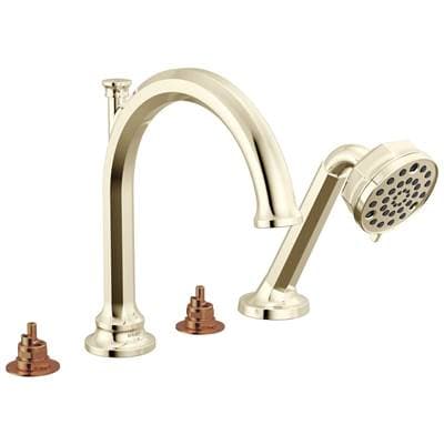 Brizo Beaucleree Roman Tub Faucet with Handshower - Less Handles - Polished Nickel