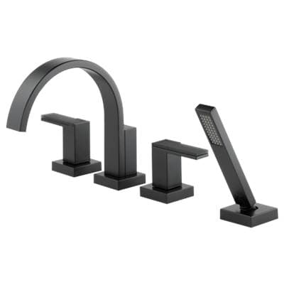 Brizo Siderna Roman Tub Faucet with Hand Shower - Less Handles - Matte Black by Brizo