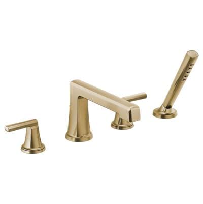 Brizo Levoire Roman Tub Faucet with Handshower - Less Handles - Luxe Gold