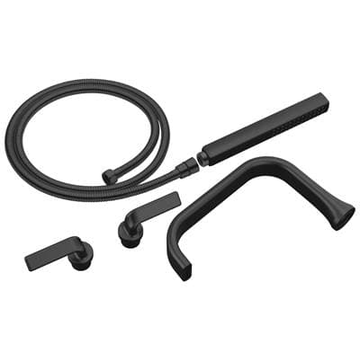 Brizo Allariae Two-handle Tub Filler Trim Kit with Twist Lever Handles - Matte Black by Brizo