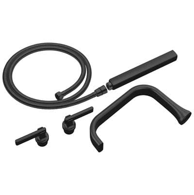 Brizo Allariae Two-handle Tub Filler Trim Kit with Lever Handles - Matte Black