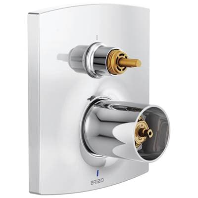 Brizo Kintsu Pressure Balance Valve with Integrated 3-Function Diverter Trim - Less Handles - Chrome by Brizo