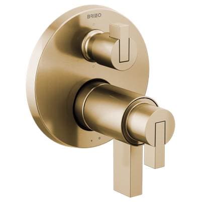 Brizo Litze Tempassure Thermostatic Valve WITH 6-FUNCTION Diverter TRIM - Less Handles - Luxe Gold