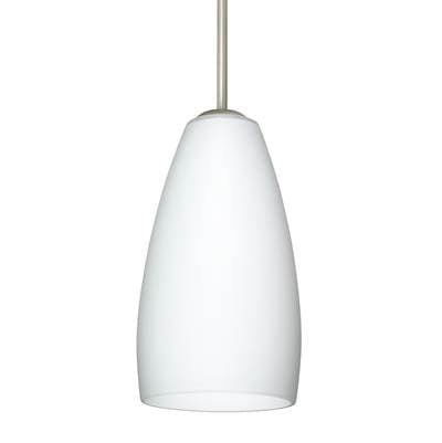 Besa Lighting Chrissy Cord Pendant, Opal Matte, Satin Nickel Finish, 1X40W Medium Base - Satin...