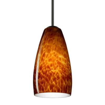 Besa Lighting Chrissy Cord Pendant, Amber Cloud, Black Finish, 1X40W Candelabra