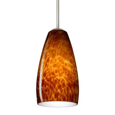 Besa Lighting Chrissy Cord Pendant, Amber Cloud, Satin Nickel Finish, 1X40W Medium Base - Satin...