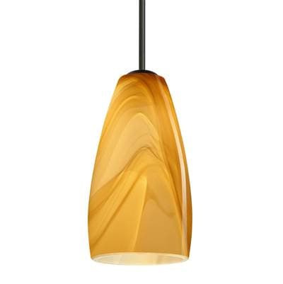 Besa Lighting Chrissy Cord Pendant, Honey, Black Finish, 1X40W Candelabra