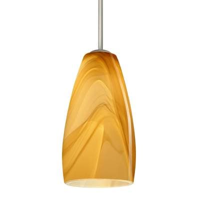 Besa Lighting Chrissy Cord Pendant, Honey, Satin Nickel Finish, 1X40W Medium Base