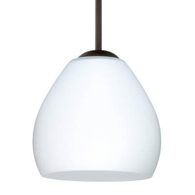 Besa Lighting Bolla Cord Pendant, Opal Matte, Bronze Finish, 1X40W Candelabra