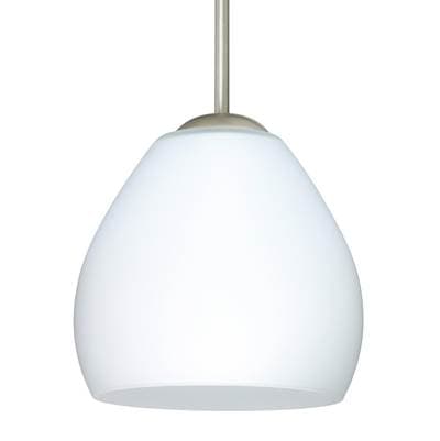 Besa Lighting Bolla Cord Pendant, Opal Matte, Satin Nickel Finish, 1X40W Candelabra by Besa Lighting