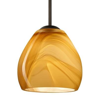 Besa Lighting Bolla Cord Pendant, Honey, Bronze Finish, 1X40W Candelabra