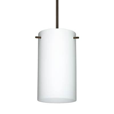 Besa Lighting Stilo 7 Cord Pendant, Opal Matte, Bronze Finish, 1X40W Candelabra by Besa Lighting