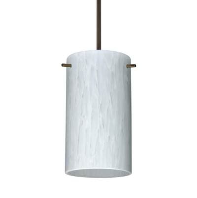 Besa Lighting Stilo 7 Cord Pendant, Carrera, Bronze Finish, 1X40W Candelabra