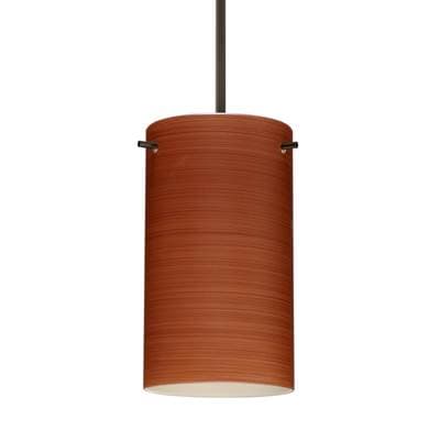 Besa Lighting Stilo 7 Cord Pendant, Cherry, Bronze Finish, 1X40W Candelabra by Besa Lighting